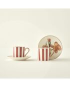 Set mit 2 roten Blossom Kaffeetassen