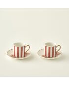 Set mit 2 roten Blossom Kaffeetassen