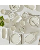 Set de vajilla Motto de cerámica blanco - 26 piezas