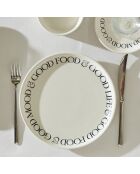 Set de vajilla Motto de cerámica blanco - 26 piezas