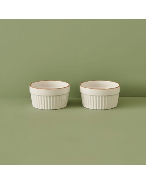 Set mit 2 weißen Vislo-Soufflébehältern