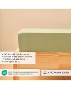 Lenzuolo basico con angoli elasticizzati 100% cotone satinato double misty green - 160x200x35 cm