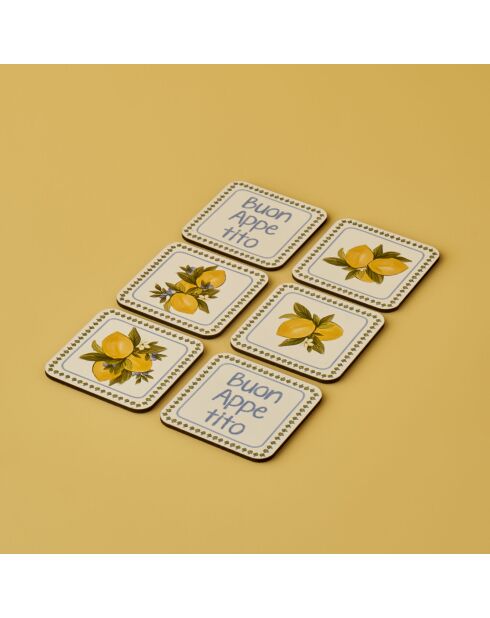 Set de 6 posavasos multicolores de Lemoncello