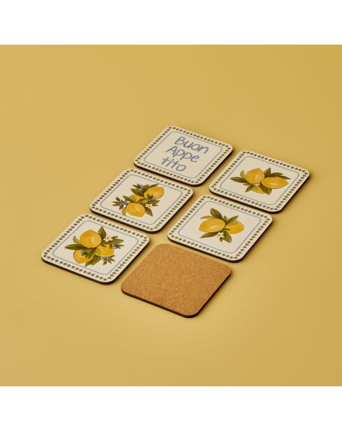 Set de 6 posavasos multicolores de Lemoncello