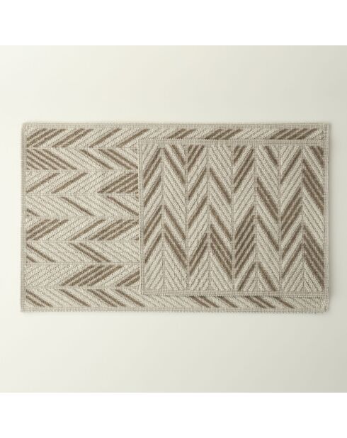 Lot de 2 tapis d'angle vison