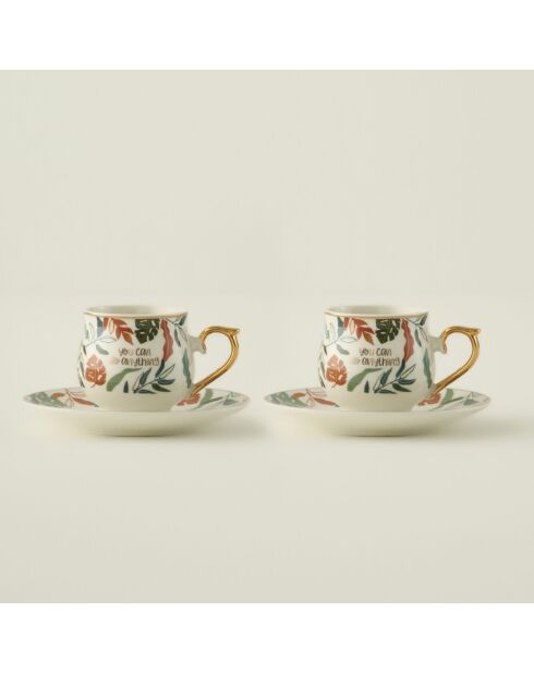 Set di 2 tazze da caffè Leaf multicolore - 120 cc