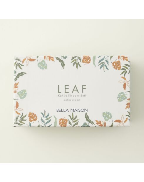 Set di 2 tazze da caffè Leaf multicolore - 120 cc