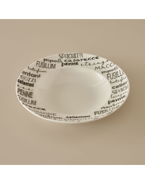 Assiette à Pâtes Alfredo noire - 28 cm