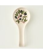 Poggiamestolo per olive bianche - 11,5x24 cm