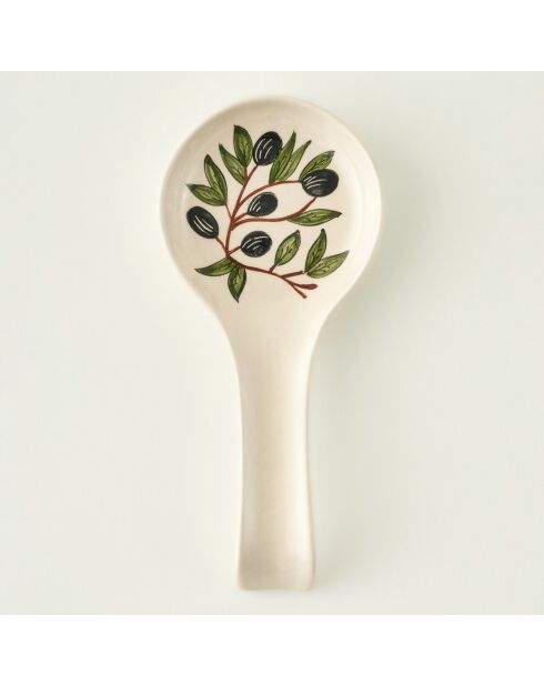 Poggiamestolo per olive bianche - 11,5x24 cm