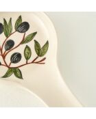 Poggiamestolo per olive bianche - 11,5x24 cm