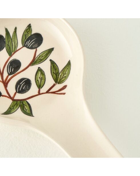 Poggiamestolo per olive bianche - 11,5x24 cm