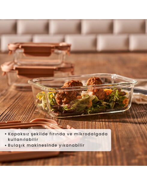 Contenitore in vetro beige Terra - 370 cc