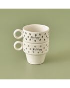 Set de 2 tazas de espresso multicolores «Think Positive, Stay Positive»