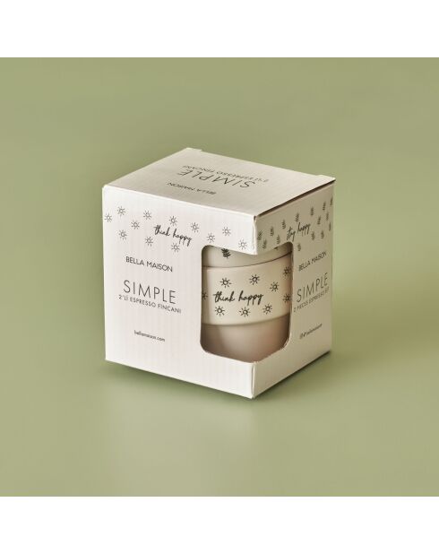 Set de 2 tazas de espresso multicolores «Think Positive, Stay Positive»