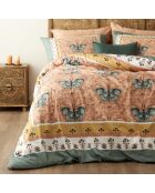 Copripiumino matrimoniale Papillon in raso multicolore 100% cotone - 200x220 cm