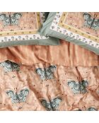 Copripiumino matrimoniale Papillon in raso multicolore 100% cotone - 200x220 cm