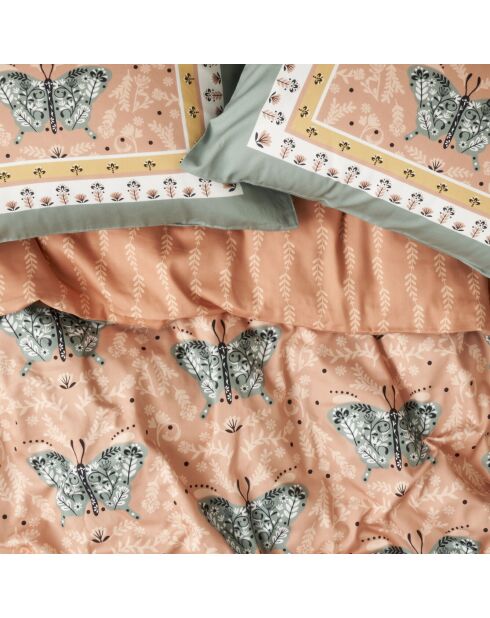 Copripiumino matrimoniale Papillon in raso multicolore 100% cotone - 200x220 cm