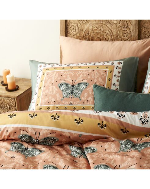 Copripiumino matrimoniale Papillon in raso multicolore 100% cotone - 200x220 cm