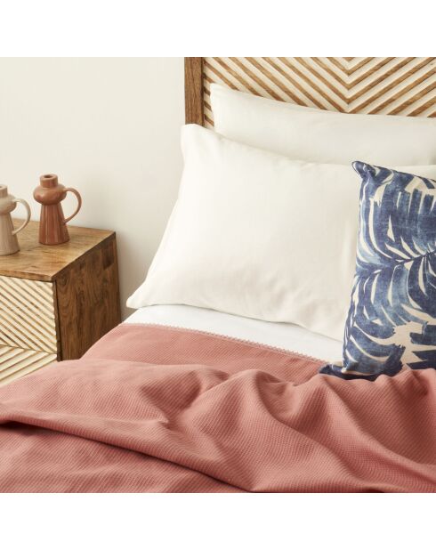 Coperta doppia goffrata Feel rosa cipria - 200x220 cm