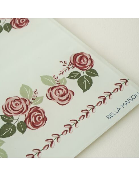 Tagliere in vetro rosa multicolore - 35x25 cm