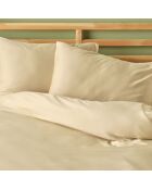 Copripiumino matrimoniale Arno in 100% cotone satinato beige - 260x240 cm