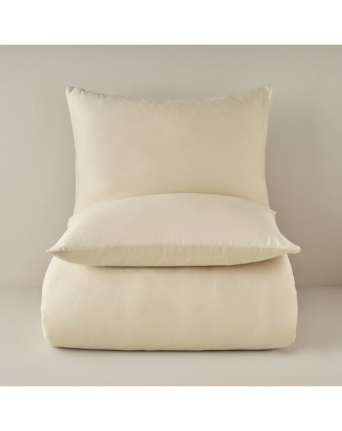 Copripiumino matrimoniale Arno in 100% cotone satinato beige - 260x240 cm