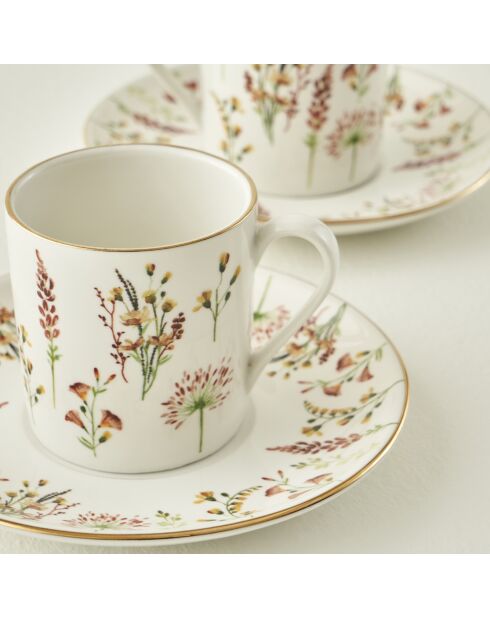 Set di 2 tazze da caffè Flores multicolori