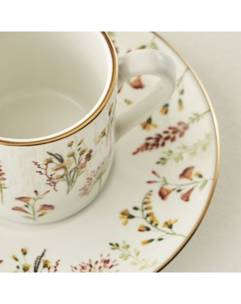 Set di 2 tazze da caffè Flores multicolori