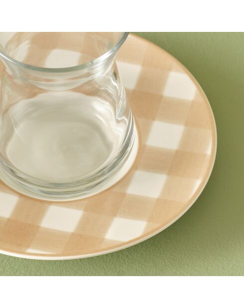 Set de té de salmón Pavia de 6 vasos