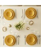 Servicio de mesa de mostaza india - 12 piezas