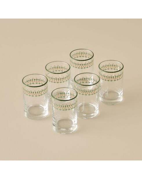 Set di 6 bicchieri da acqua da caffè verdi