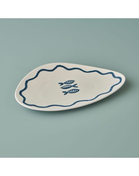 Plat de service marin bleu - 35 cm