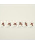 Set de 6 vasos de agua rosa multicolor