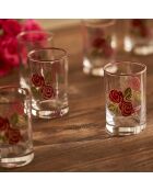 Set de 6 vasos de agua rosa multicolor