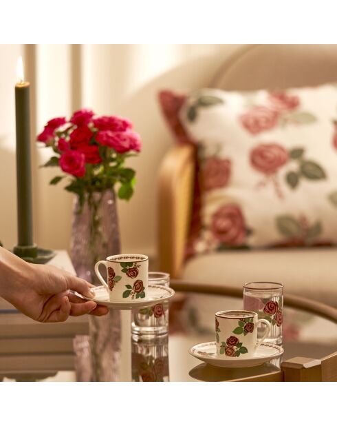 Set de 6 vasos de agua rosa multicolor