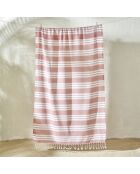 Gestreifte Peshtamal-Serviette aus Terrakotta - 90x160 cm