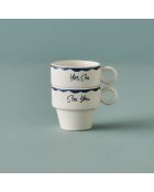 Set van 2 marineblauwe espressokopjes