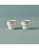 Set van 2 marineblauwe espressokopjes