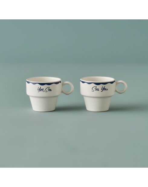 Set mit 2 marineblauen Espressotassen