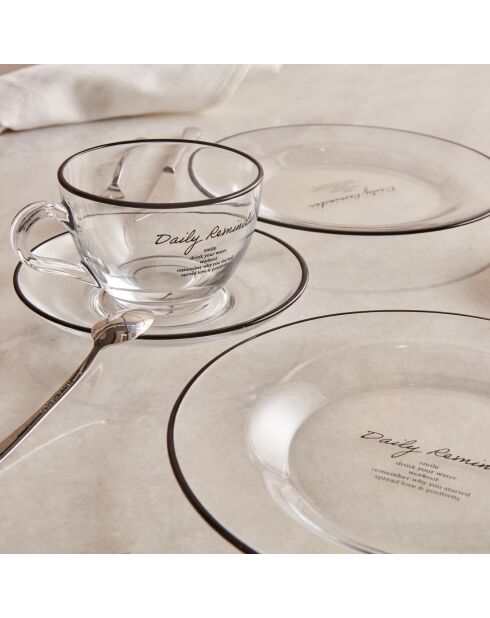 Set di 2 tazze da tè nere Daily Reminder - 240 cc