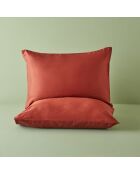 Set di 2 federe standard in raso terracotta 100% cotone