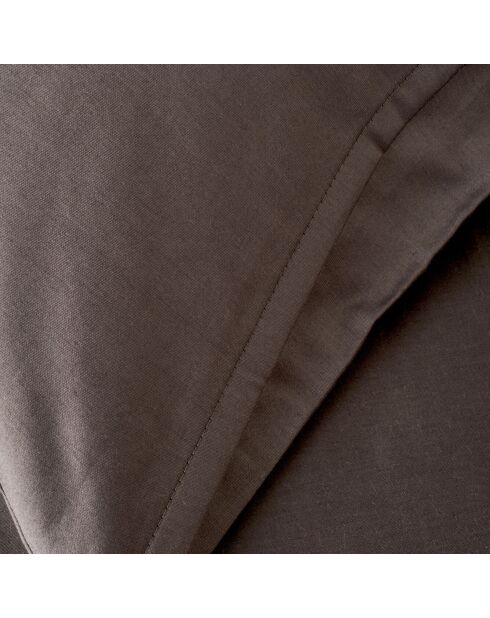 Set di 2 federe standard in raso marrone 100% cotone