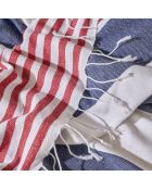 Peshtemal Heather rote Serviette - marineblau - 95x180 cm