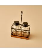 Set saliera e pepiera Spark nero - 12x6,5x20,5 cm