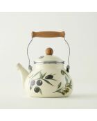 Théière en émail olive multicolore - 2 L