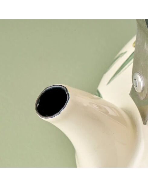 Théière en émail olive multicolore - 2 L