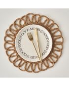 Rozebruine gebreide placemat - 35 cm