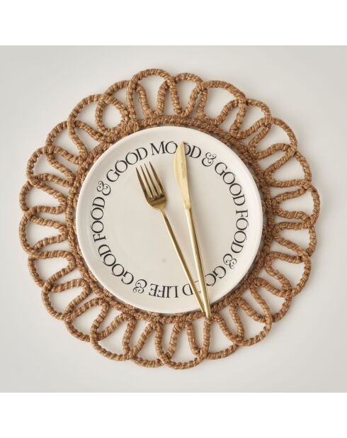 Set de table en tricot rose brune - 35 cm