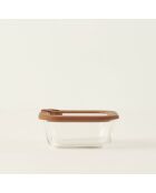 Contenitore portaoggetti in vetro sabbiato marrone - 520 cc